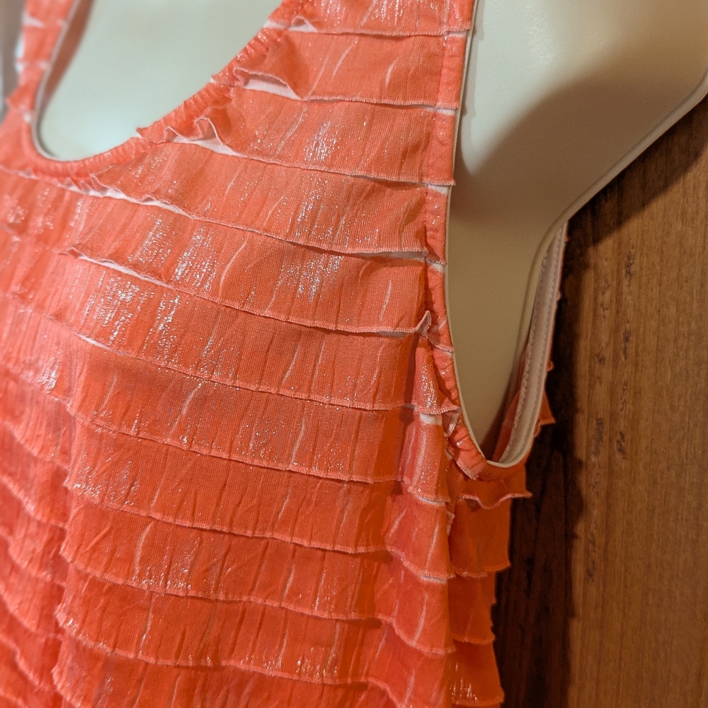 Christopher & Banks Orange Ruffled Tank Top - Picture 3 of 10